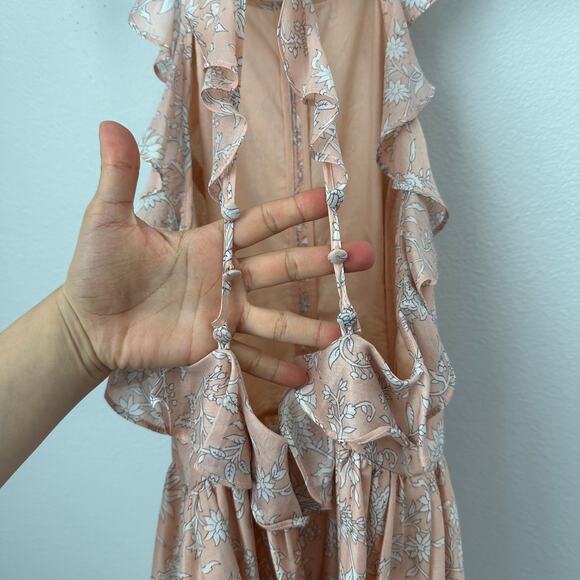 Ulla Johnson Open Back Floral Midi Dress Wilda Pink - Picture 5 of 11